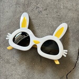 kids White and Yellow Bunny Sunglasses